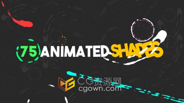 AE模板-75个动画元素圆形线条烟花烟雾MG图形视频效果