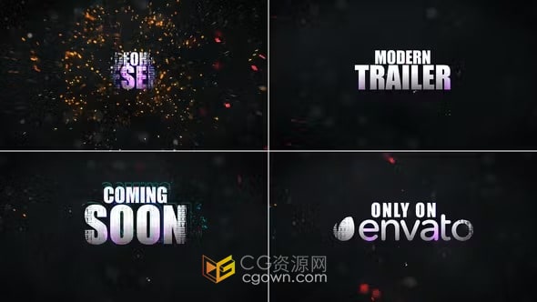 AE模板-能量火花镜头晃动效果冒险动作大片震撼电影预告片