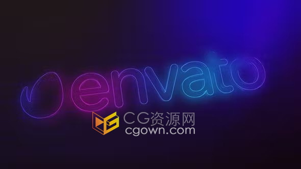 AE模板-大气柔软素描风格暗影线条绘制标志轮廓LOGO动画