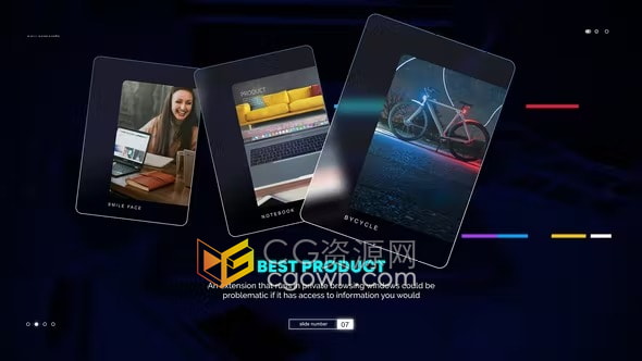 AE模板-活力动态玻璃材质动画介绍商业公司宣传片