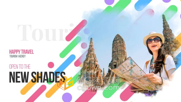 AE模板-旅游机构品牌旅游套餐介绍旅行景点照片宣传相册