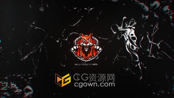 AE与PR模板-令人毛骨悚然恐怖故障风格介绍视频片头