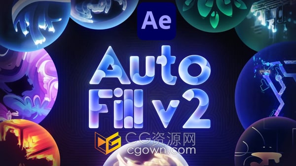 AE插件AutoFill v2.0.2图层边界自动填充生长路径动画