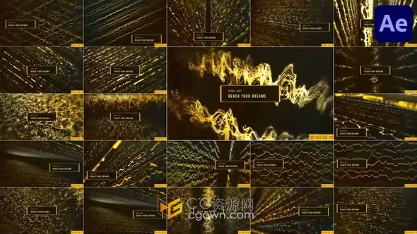 21个带有各种脉动声波动画的炫酷音频频谱音乐背景-AE模板