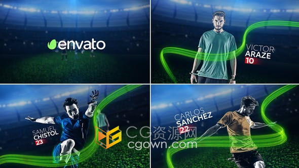 AE模板-足球运动揭幕战比赛宣传片头视频制作