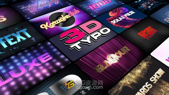 细致的纹理设计3D文字效果免费下载三维动画标题AE模板