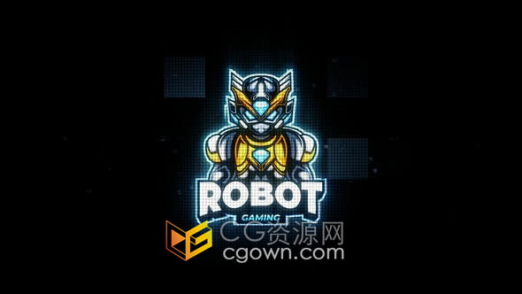 AE模板-4K分辨率霓虹灯赛博朋克损坏故障特效LOGO视频片头