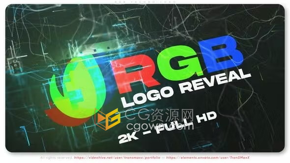 RGB Techno Logo AE模板技术网格设计科技元素视频片头