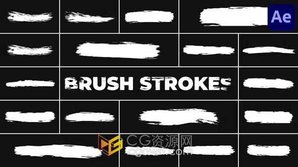 18组手绘墨水笔刷动画效果AE模板下载