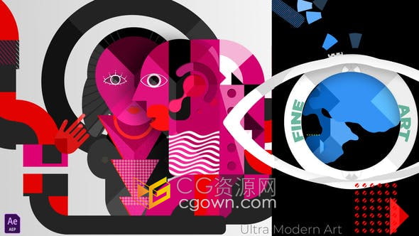 AE模板-超现代现代数字视频艺术前卫设计视频片头动画