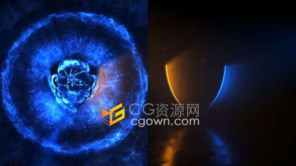 扫光LOGO动画能量爆发粒子特效视频片头AE模板