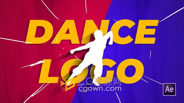 AE模板-卡通舞者图形动画舞蹈学校俱乐部宣传视频片头