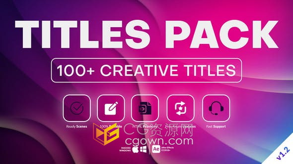 AE模板-Creative Titles 100+创意文字标题动画视频字幕效果