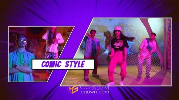 卡通漫画风格文字标题介绍字幕动画AE模板免费下载