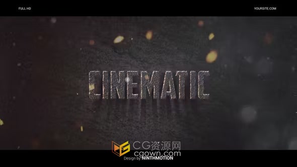 石头材质电影标题史诗冒险动作大片预告片-AE模板