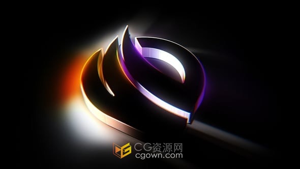 AE模板-黑暗场景发光线条3D效果动画演绎标志片头