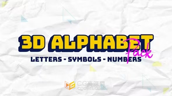 3D字母动画数字和符号排版标题-AE模板