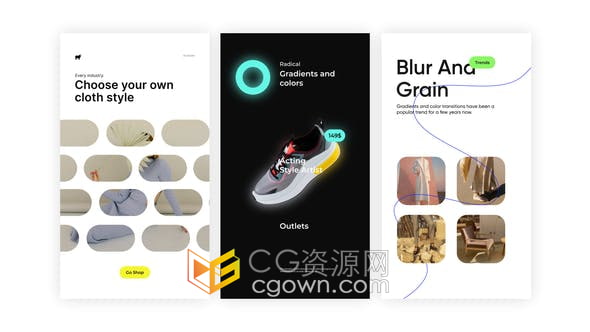 AE模板-现代在线活动幻灯片社交媒体短视频制作10组设计