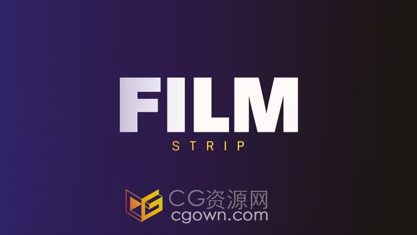 AE模板-故障效果简单片头标志动画Film Strip