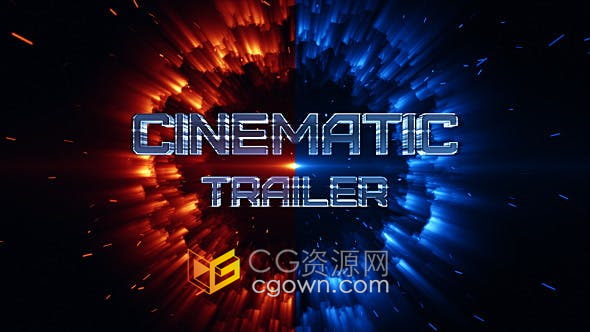 AE模板-电影预告片动作大片史诗未来派科技介绍标题动画视频