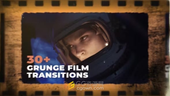 30+杂乱做旧复古电影胶片过渡FIlm Grunge Transitions-AE模板