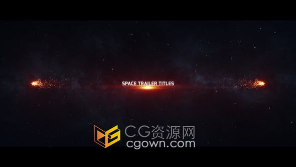 AE模板-太空电影预告片粒子光效线条动画宣传标题视频