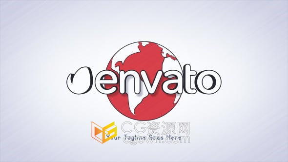 AE模板-卡通地球背景动画展示标志效果视频片头