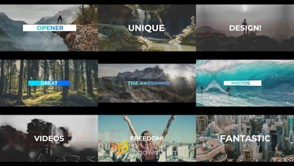 镜头晃动视差效果活力图文动画片头视频开场-AE模板