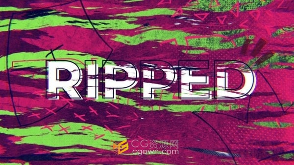 带有撕裂图层效果的动态排版撕裂标志视频介绍-AE模板