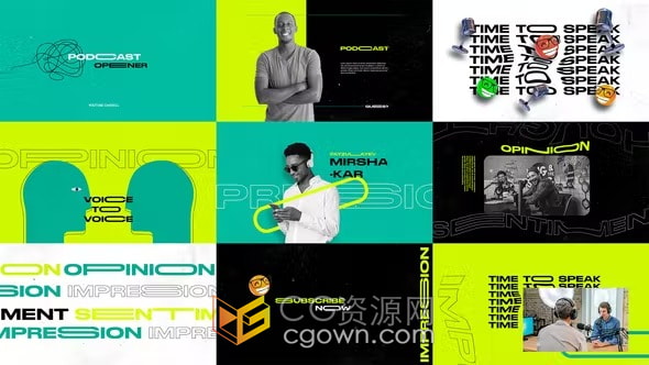 Podcast Opener AE模板播客开场宣传介绍视频片头