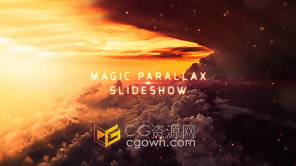 AE模板-魔术视差幻灯片用于介绍开场白宣传图文动画视频