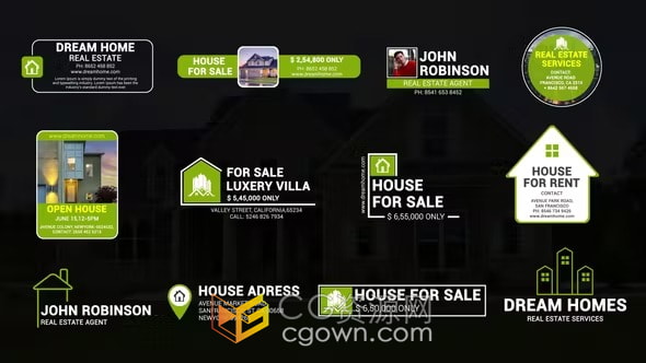 房地产别墅公寓酒店介绍文字标题动画设计AE模板下载