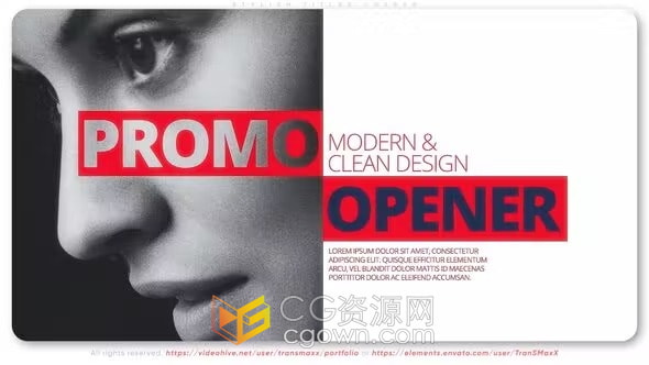 文字创意动画动感时尚开场视频片头制作4K分辨率AE模板