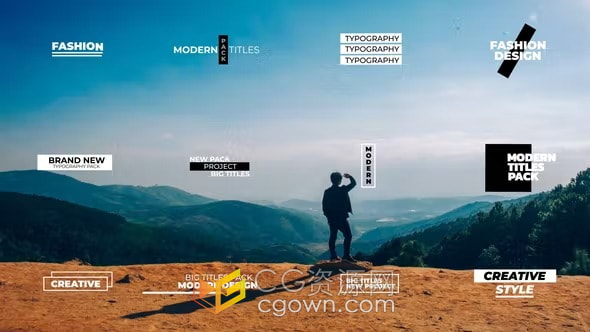 Big Titles AE模板简约黑白风格标题文字动画排版效果