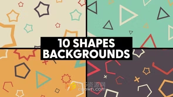 10个几何形状背景动画免费下载AE模板