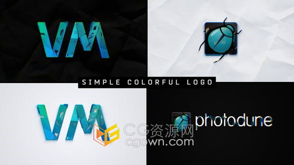 AE模板-多彩笔触绘画生成LOGO效果动画视频