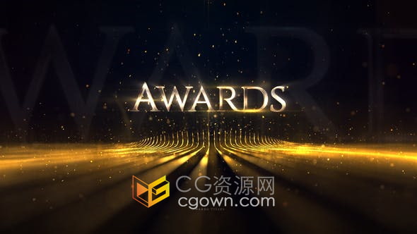 AE模板-金色粒子线条动画介绍标题视频颁奖典礼活动婚礼电影开幕