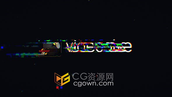 AE模板-彩色晶片数字失真毛刺效果科技视频片头故障LOGO