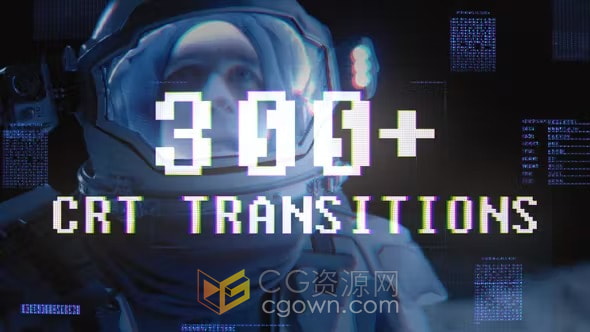 300多种CRT效果故障特效视频转场预设包AE模板脚本