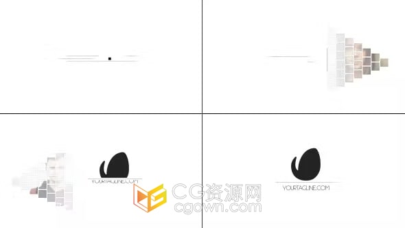 Simple Photo Logo AE模板方块照片动画视频片头制作