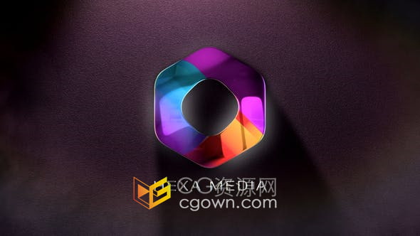 AE模板-散焦光斑发光效果光泽金属LOGO视频片头