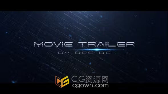 电影预告片AE模板下载大片故障金属动画文字标题宣传