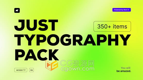 AE脚本预设包-350种创意时尚视频字幕条文字标题排版动画设计