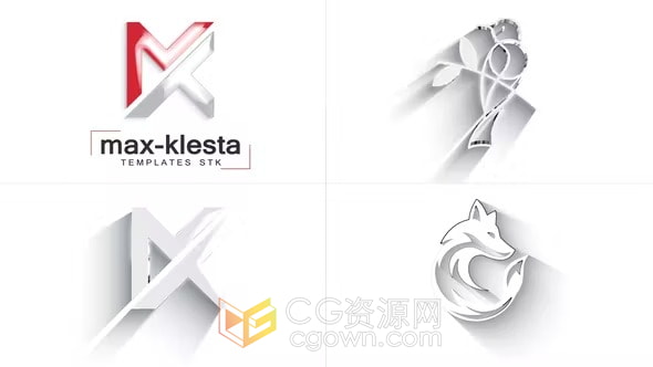 Simple & Clean Logo AE模板光泽绘图发光标志视频片头动画