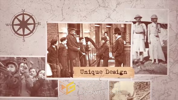 History Timeline AE模板历史时间表纪录片视频相册照片动画