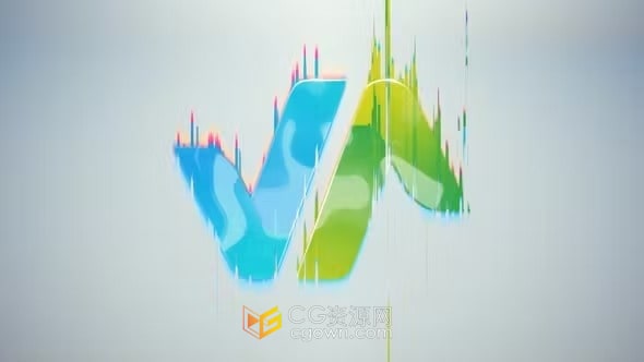 彩色线条快速下坠生成明亮光泽线条标志-AE模板
