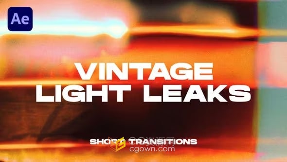 AE模板-20个复古漏光过渡Vintage Light Leaks Transitions