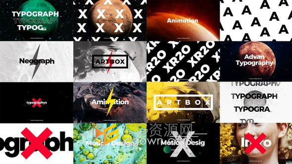 AE模板-抽象动态快速快速排版故障介绍现代开场视频动画