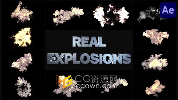AE模板-10组爆炸烟雾特效合成视频素材视觉效果