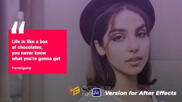 现代动画语录信息标题引用文本社交媒体字幕条展示-AE模板